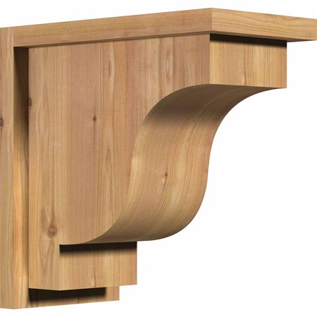 Ekena Millwork Newport Smooth Corbel w/Backplate, Western Red Cedar, 7 1/2"W x 14"D x 14"H COR08X14X14NEW01SWR